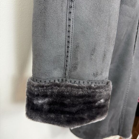 Coldwater Creek Faux Suede Faux Fur Hooded Coat 1X (16W–18W) with Toggle Closure - Picture 7 of 12